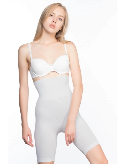 Ekru Mı Emay 2074 Yüksek Bel Desenli Double Uzun Paça Korse