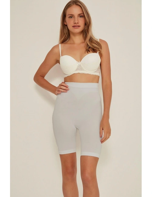 Ekru Mı Emay 3005 Soft Uzun Paçalı Boxer Korse