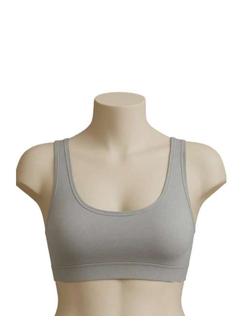 Gri Mı Emay 1816 6'lı Pedli Kalın Askılı Alıştırma Sütyeni