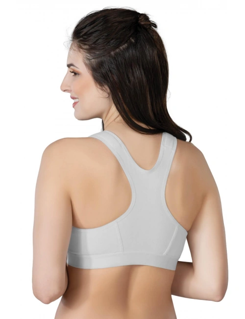 Gri Mı Emay 184 B Önden Fermuarlı Sporcu Penye Sütyen