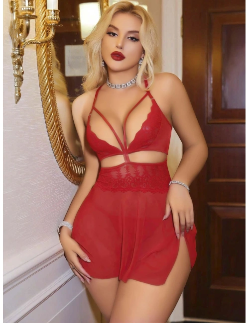 Kadın Kırmızı Tül Fantezi Kostüm 2181