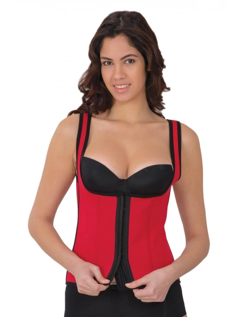 Kırmızı Mı 9173 Agraflı Göğsü Açık Atlet Korse