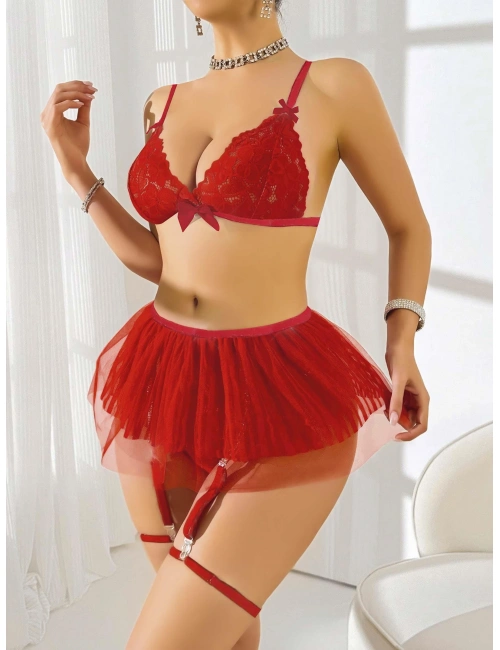 Kırmızı Tül Etekli Fantezi Kostüm 2211