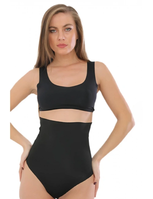 Lazer Kesim Yüksek Bel Slip Korse Kadın