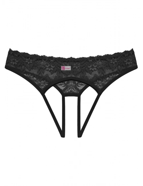 Özel Bölgesi Açık Kadın Siyah Fantazi Külot