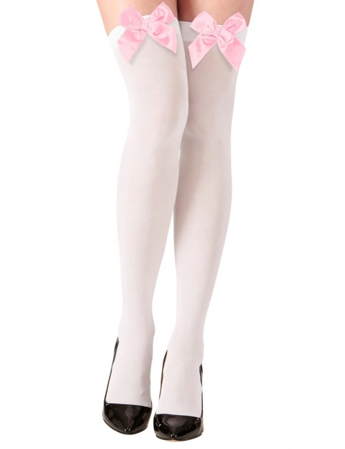 Pembe Fiyonklu Beyaz Jartiyer Çorabı Brf1231