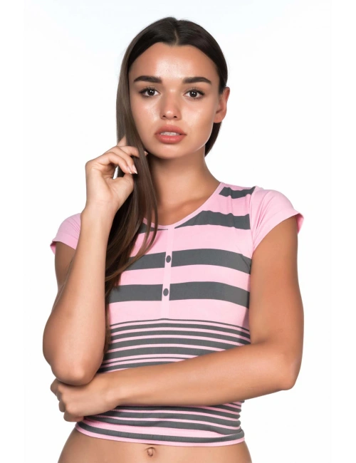 Pembe Gri Mı Emay 5026 Soft Seamless T Shirt