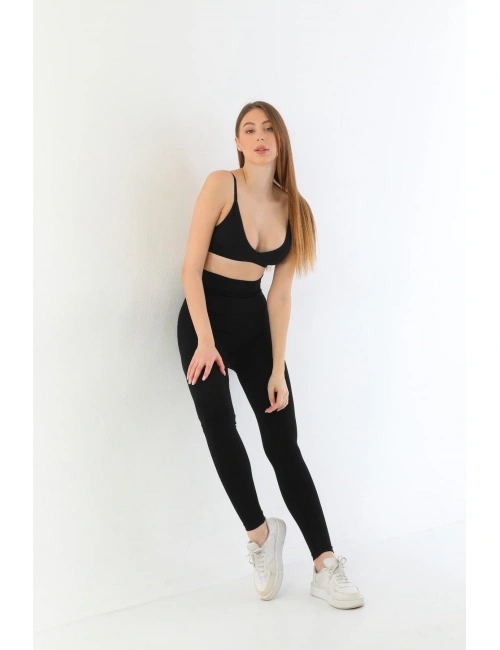 Siyah Mı 3904 Göğüs Altı Yüksek Bel Toparlayıcı Tayt