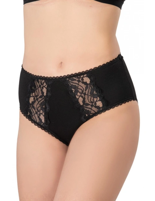 Siyah Mı Emay 1445 Modal Cotton Yüksekbel Dantelli Külot