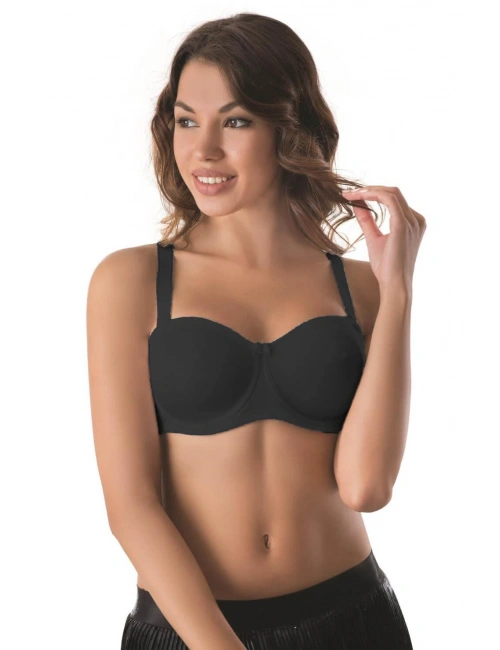 Siyah Mı Emay 159 C Balenli Straplez Toparlayıcı Sütyen