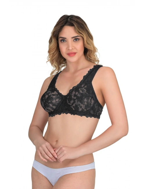 Siyah Mı Emay 178 B Balenli Dantelli Sütyen