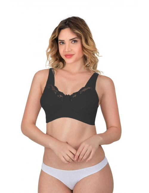 Siyah Mı Emay 181 B Dantelli Toparlayıcı Cotton Sütyen