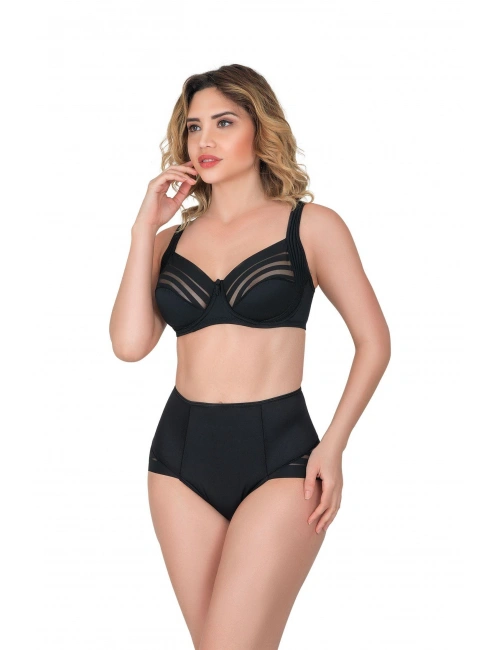 Siyah Mı Emay 183 C Yan Destekli Toparlayıcı Balenli Sütyen
