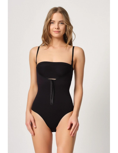 Siyah Mı Emay 2043 Göğsü Açık Agraflı Body Korse