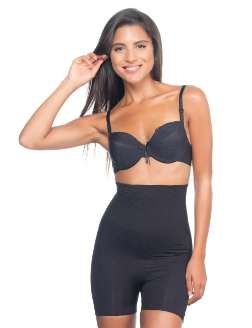 Siyah Mı Emay 2075 Yüksek Bel Desenli Double Kısa Paça Korse