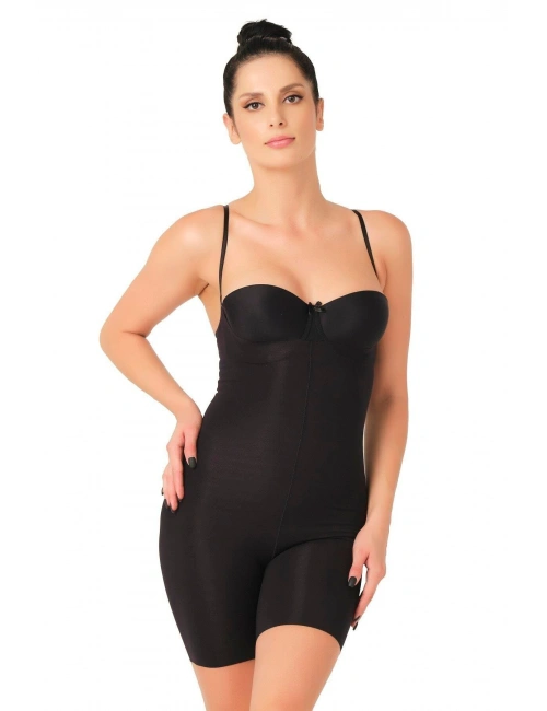 Siyah Mı Emay 2758 Lazer Kesim Göğsü Açık Boxer  Korse