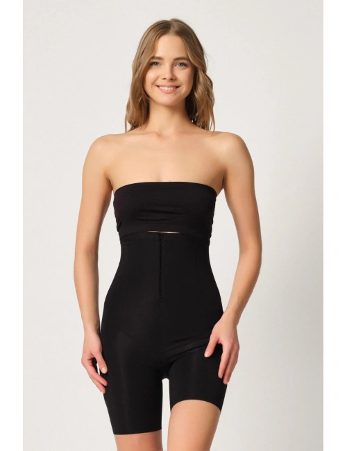 Siyah Mı Emay 2832 Yüksek Bel Balen Destekli Agraflı Lazer Korse