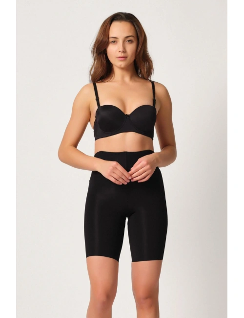 Siyah Mı Emay 2927 Bel Dekolteli Balenli Paçalı Lazer Korse