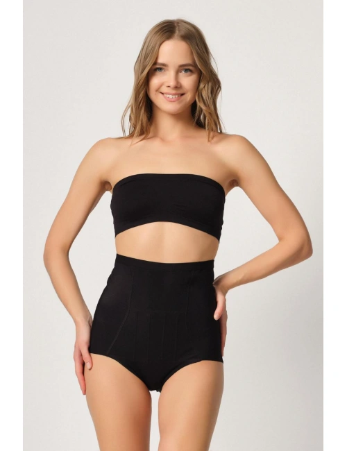 Siyah Mı Emay 2931 Karın Balen Destekli Slip Lazer Korse