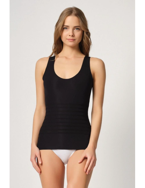 Siyah Mı Emay 2938 Sırtı Tül Karyokalı Destekli Atlet Korse