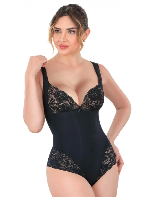 Siyah Mı Emay 2947 Dantelli Agraflı Body Korse