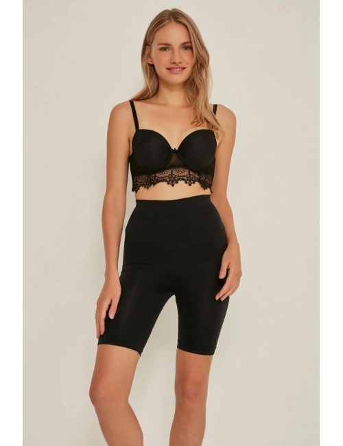 Siyah Mı Emay 3005 Soft Uzun Paçalı Boxer Korse