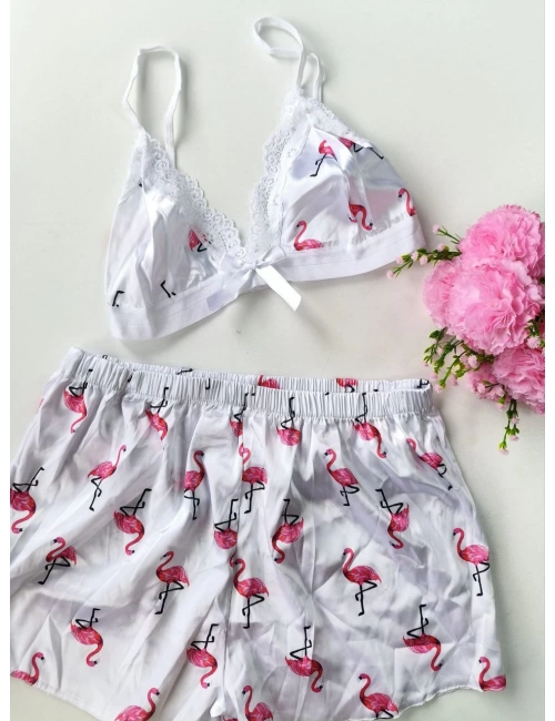 Şortlu Sexy Filamingolu Takım