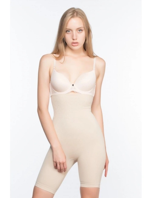 Ten Mı Emay 2074 Yüksek Bel Desenli Double Uzun Paça Korse