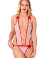 Beyaz Lcralı Tül Bodysuit - 972