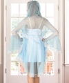 Beyaz Turkuaz Tül Dantelli Sabahlık & Gecelik Takım 2 Li - 1478