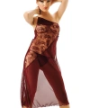 Bordo Dantelli Şifon Gecelik - 646