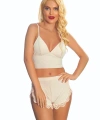 Ekru Lcralı Babydoll Şortlu Takım - 319