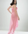 Pembe Petli Tül Şifon Gecelik - 230