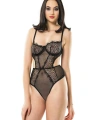 Siyah Dantelli Bodysuit - 623s