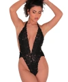 Siyah Dantelli  Bodysuit - 857