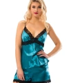 Yeşil Saten Babydoll Şortlu Takım - 298