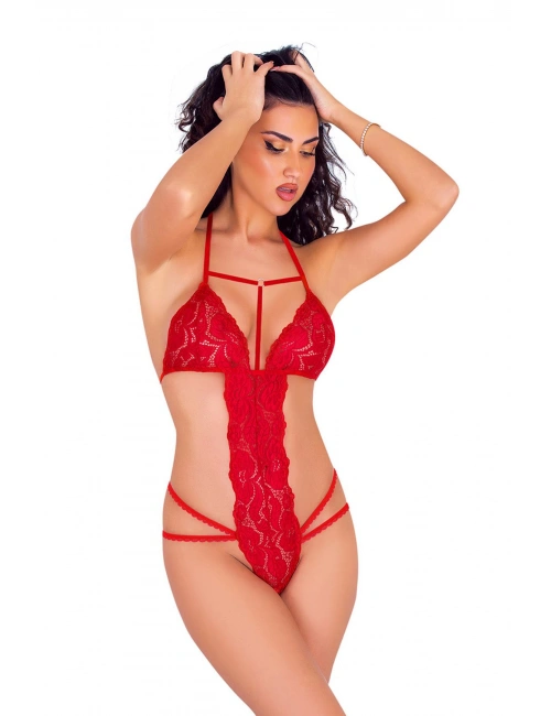 Kırmızı Dantelli Bodysuit - 917