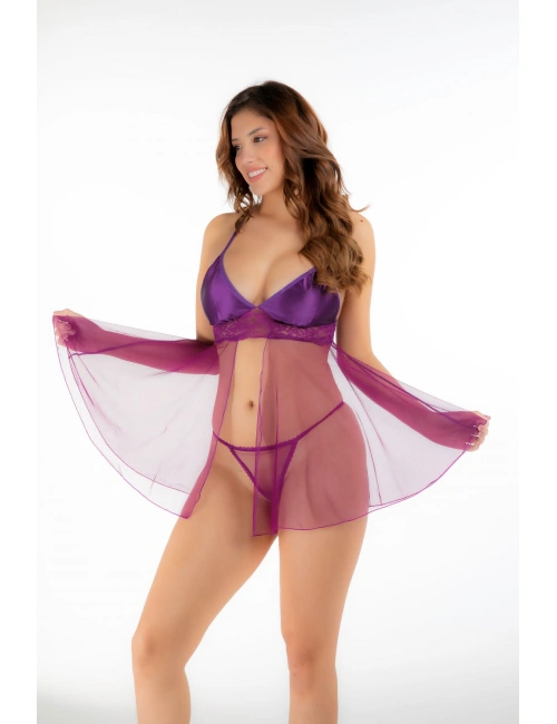 Mor Tül Gecelik - 672