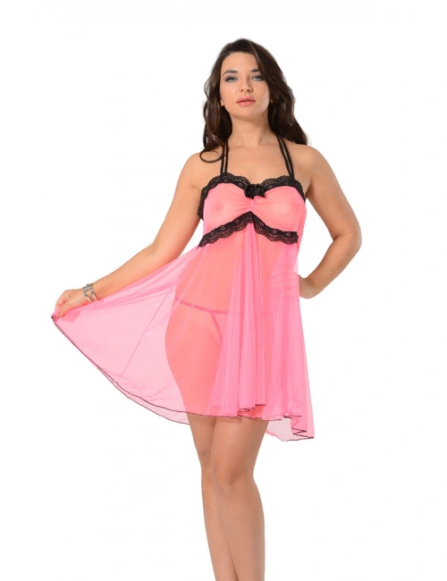 Pembe Tül Gecelik - 662