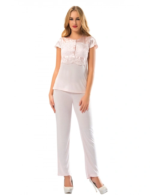 Pudra Penye Pijama Takımı - 1607