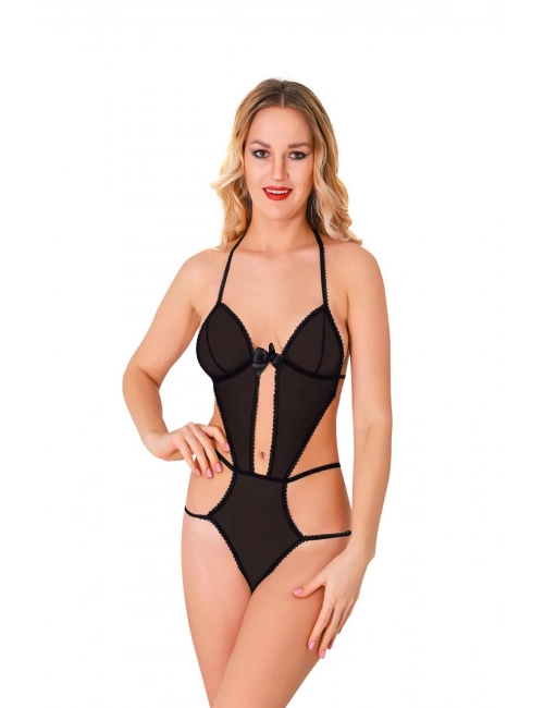 Siyah Lcralı Tül Bodysuit - 931