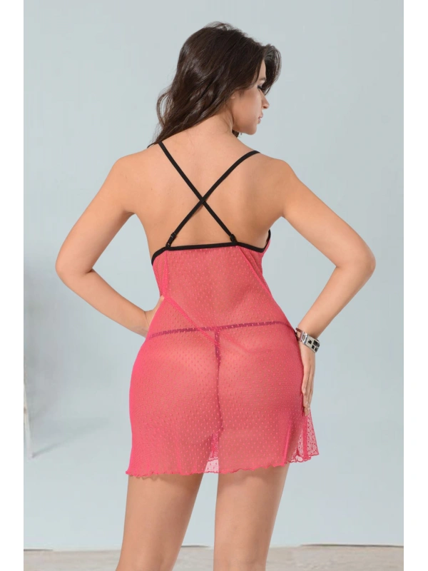 Pembe Tül Gecelik - 654