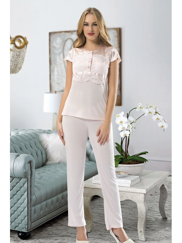 Pudra Penye Pijama Takımı - 1417