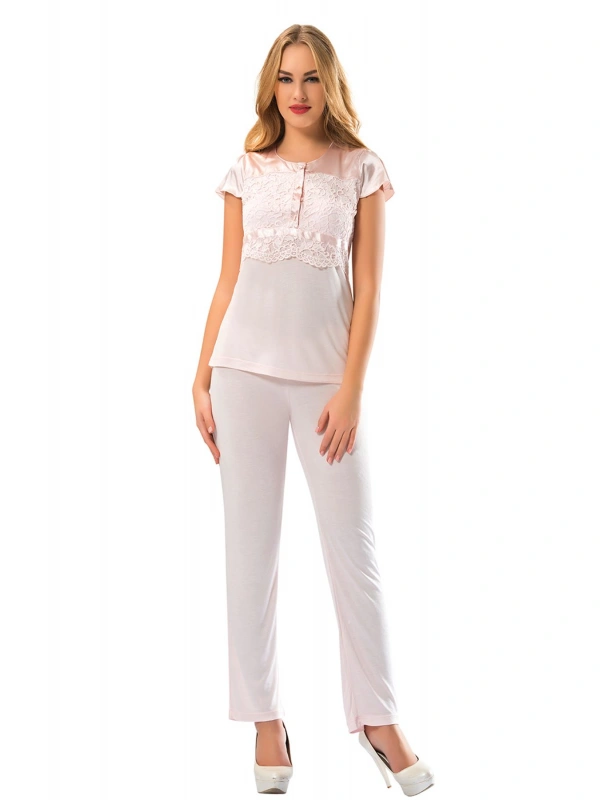Pudra Penye Pijama Takımı - 1607
