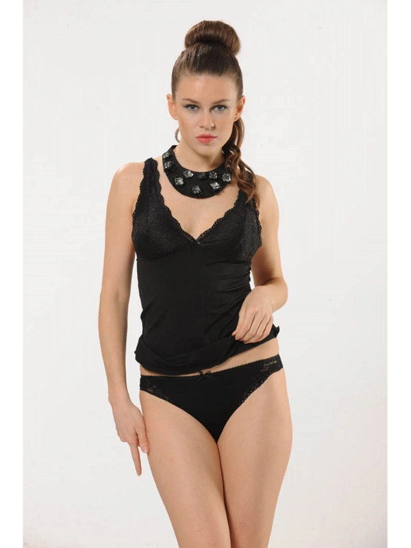 Siyah Atlet Külot Takım - 3011