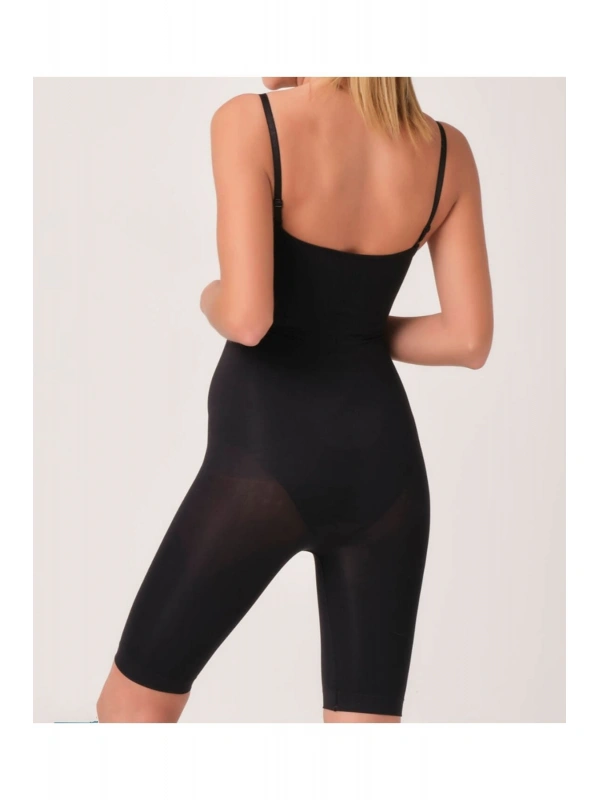 Siyah Kadın Paçalı Boy Dikişsiz Korse - 750