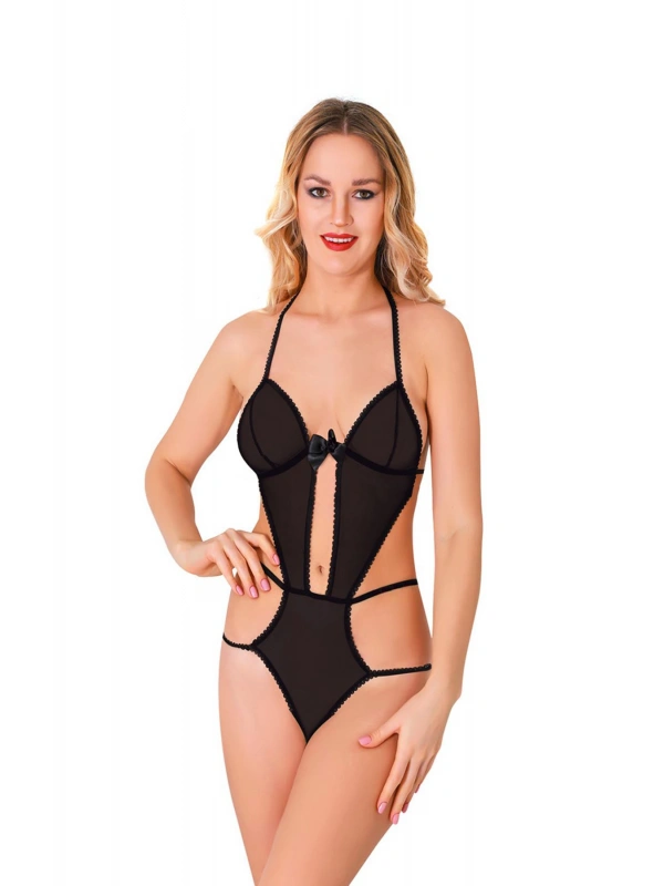 Siyah Lcralı Tül Bodysuit - 931