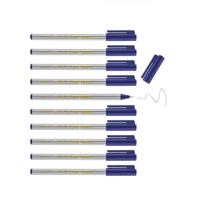 0,3 mm Ekstra İnce Fineliner Kalem Seti, Mavi - 10 Adet