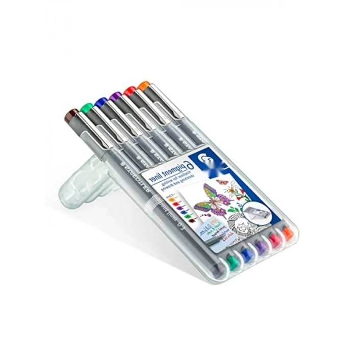 0.3 mm Uç Kalınlığında Pigment Liner Seti, 6lı Karışık Renk