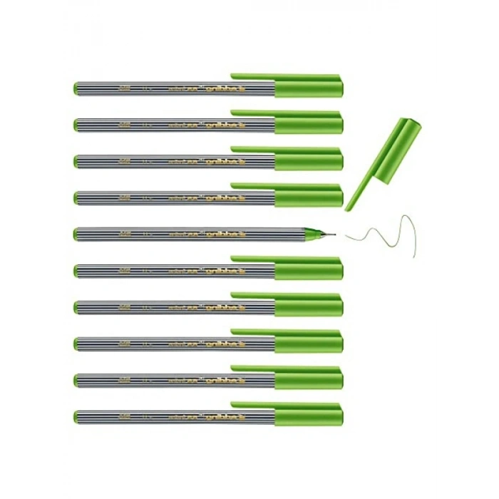 0,3 mm Uçlu Açık Yeşil Fineliner Kalem Seti - 10 Adet